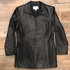 Worthington Ladies Leather Medium Zip Up Jacket